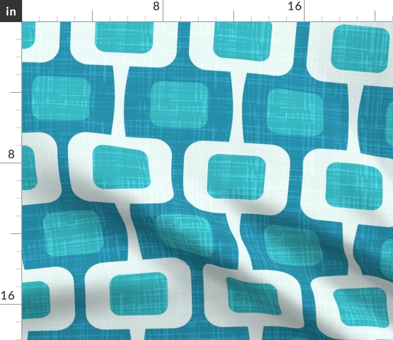 Turquoise Mod Mid Century Modern Retro 1960S Atomic Era 1950S Vintage Custom Printed Fabric by Spoonflower Various Fabrics by the Yard or Fat Quarter